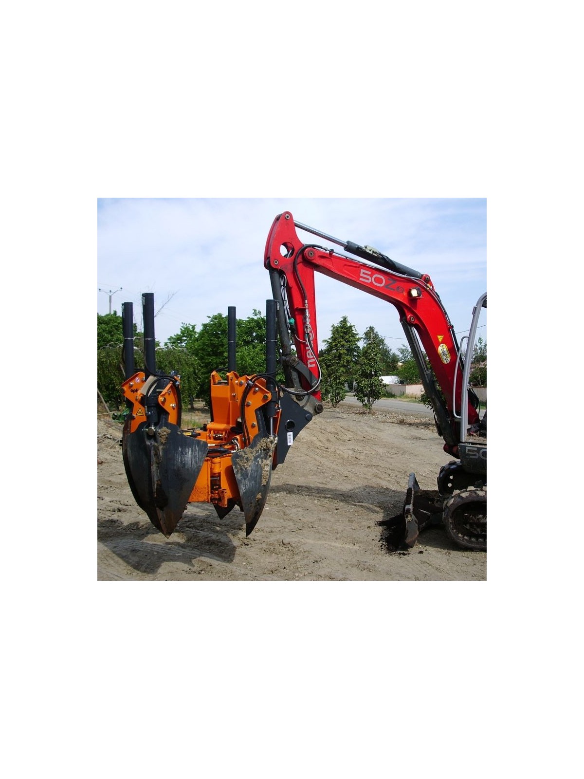 transplanteuse Optimal 1100 sur pelle mécanique