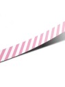 Etiquette Bandelette rayé blanc -  rose - Coserwa