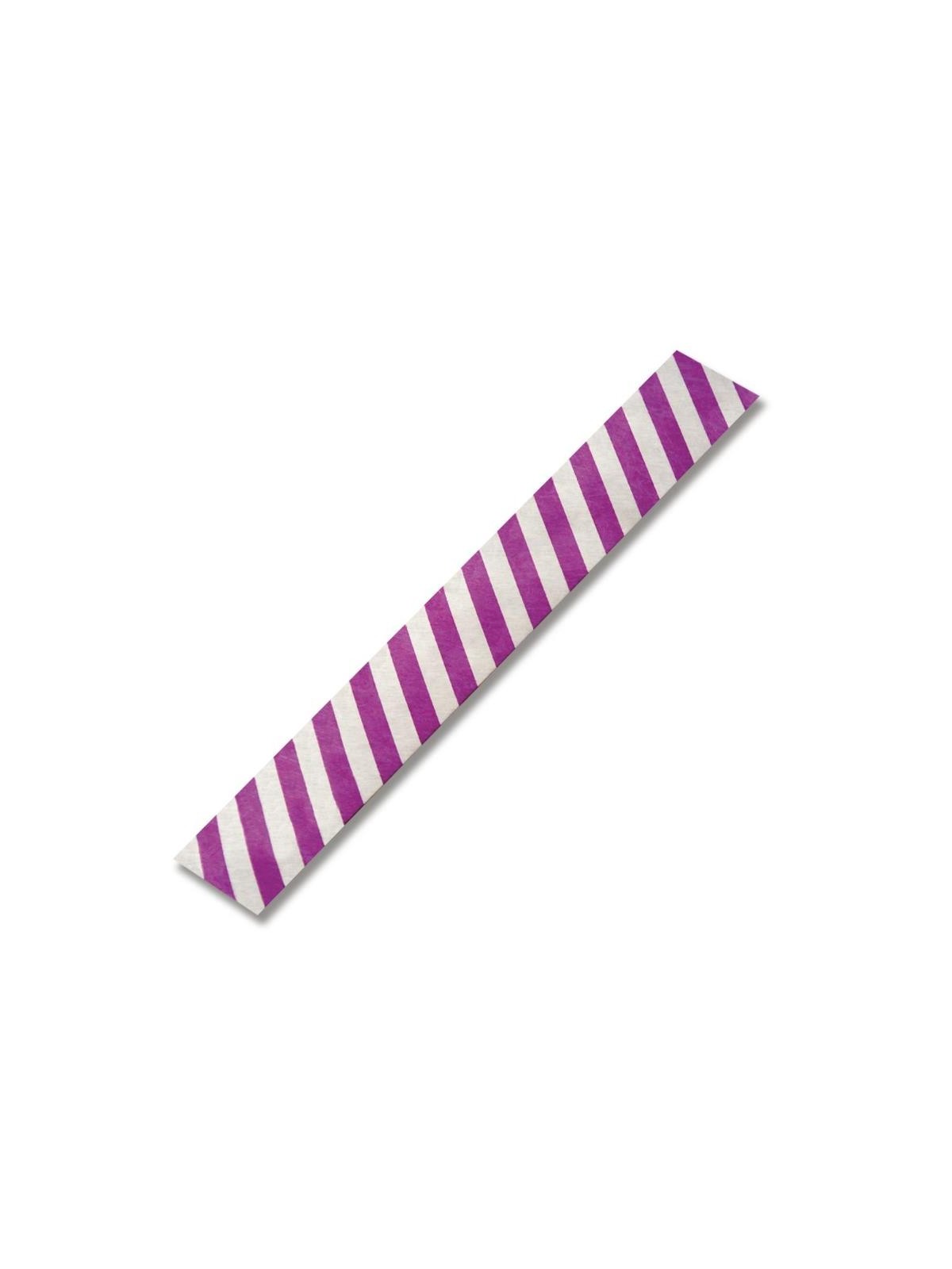 Etiquette Tyvek à agrafer rayé violet - blanc - Coserwa